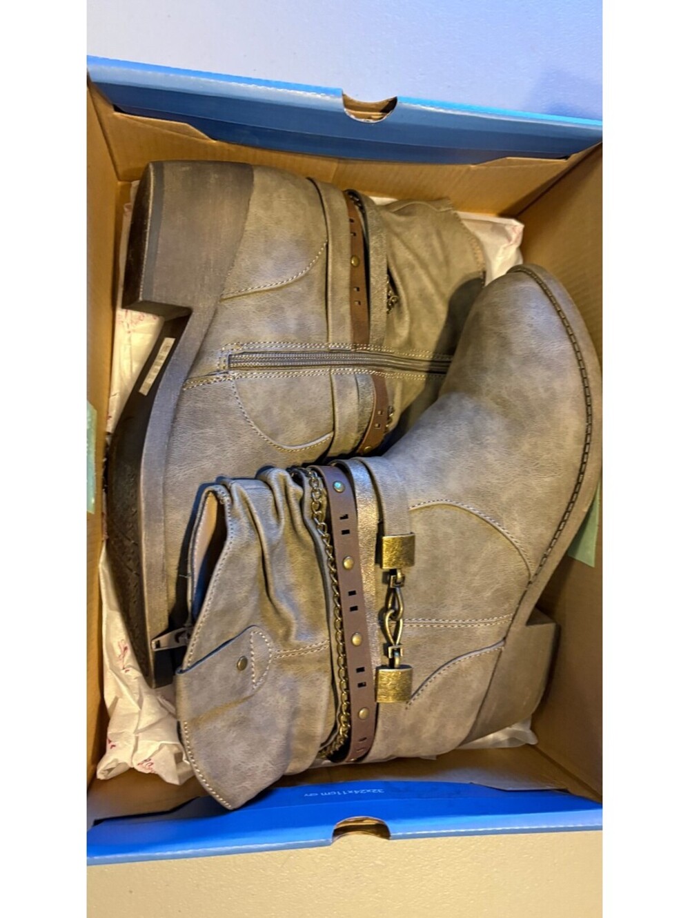 Jellypop Nashville Taupe Ankle Boots Size 8.5M